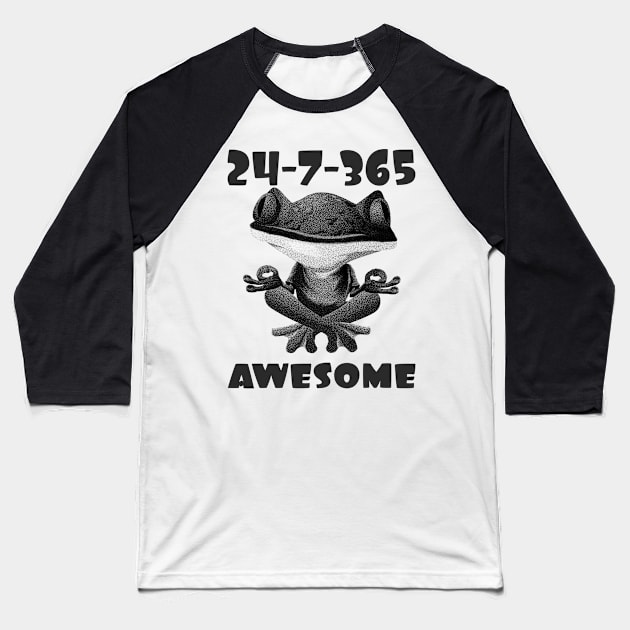 Cool Gray scale Frog, Awesome 24/7/365 Baseball T-Shirt by VellArt